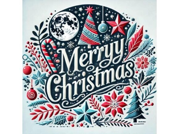 Acrylic Merry Christmas with Texture Illustrations