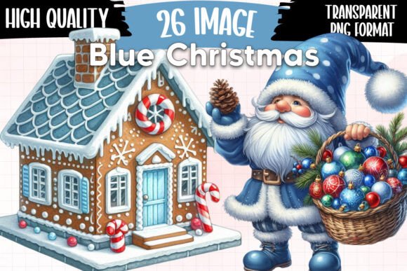 Blue Christmas Clipart Part 2: Illustrations for Blogs