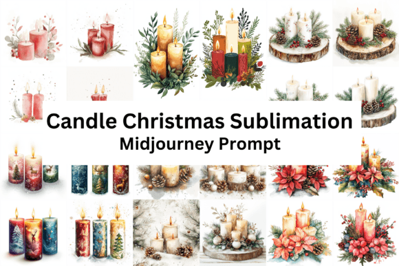 Candle Christmas Sublimation: Illustrations for Branding