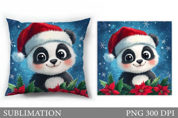 Christmas Panda Pillow Design: Illustrations for Festive Web