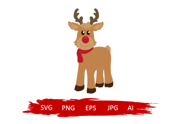 Christmas Reindeer Illustrations for Branding