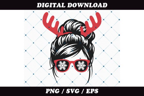 Christmas Woman with Reindeer Antlers Illustrations Review