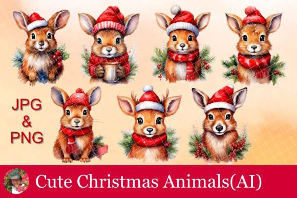 Cute Christmas Animals Illustrations Review