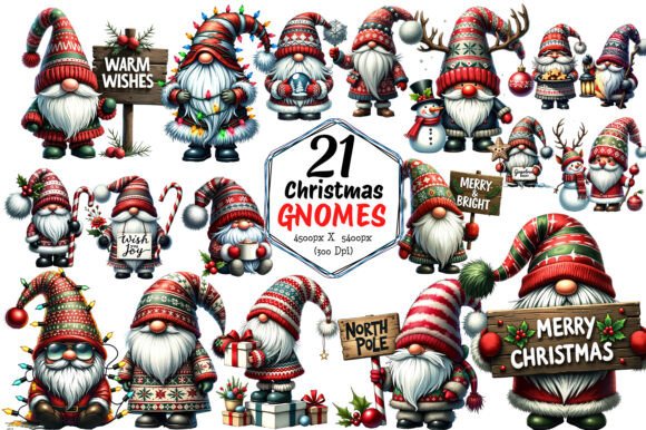 Cute Christmas Gnome Sublimation Clipart Set Review
