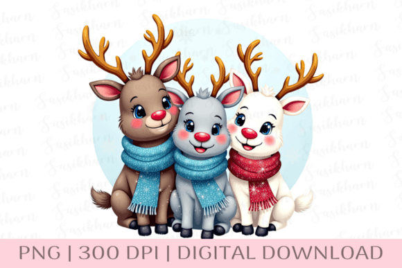 Cute Christmas Reindeer Illustrations Review