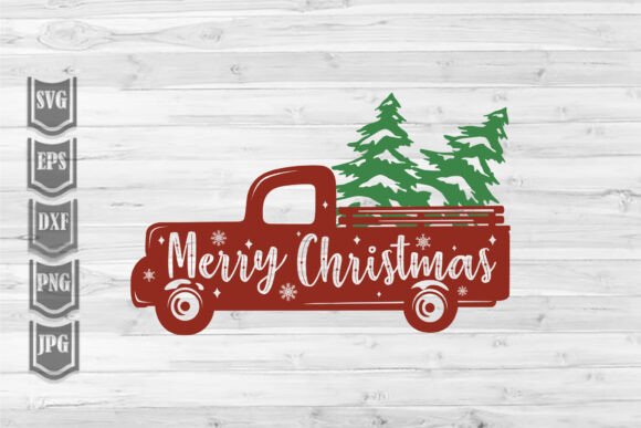 Merry Christmas Truck Design: Illustrations for Sellers