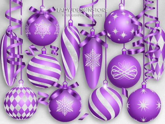 Purple and White Christmas Ornaments: Illustrations Review