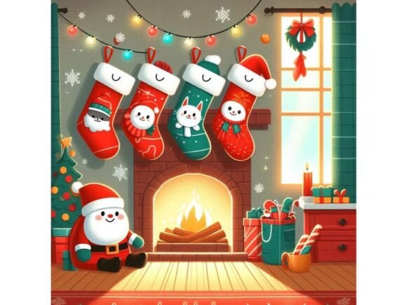 Review: Cheerful Christmas Stockings Hanging On
