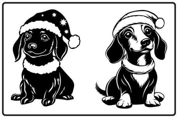 Review: Christmas Daschund Dog Silhouette Animal Illustrations