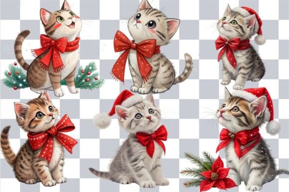 Review: Christmas Kitten Clipart Holiday Cats Illustrations