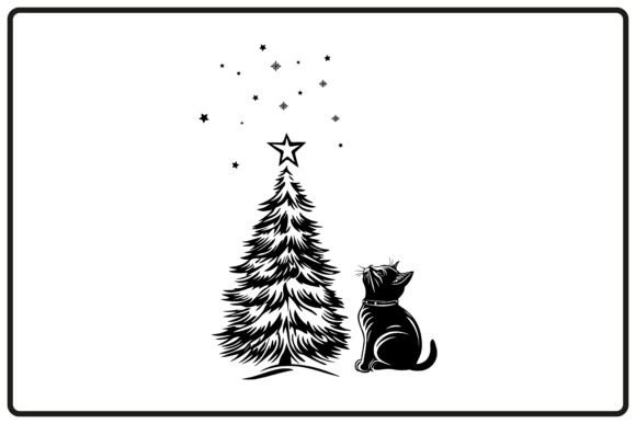 Review: Christmas Tree Under Cat Silhouette for Holiday Stitching