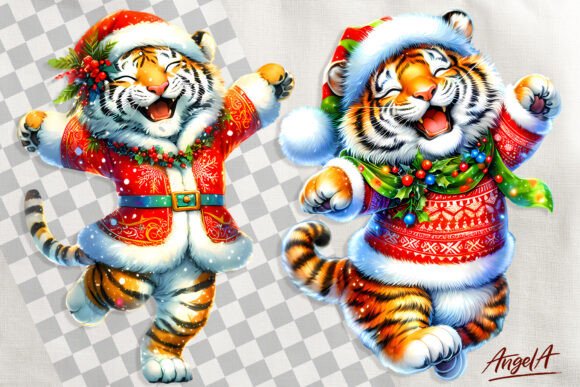 Review: Cute Tiger Christmas Clipart Illustrations