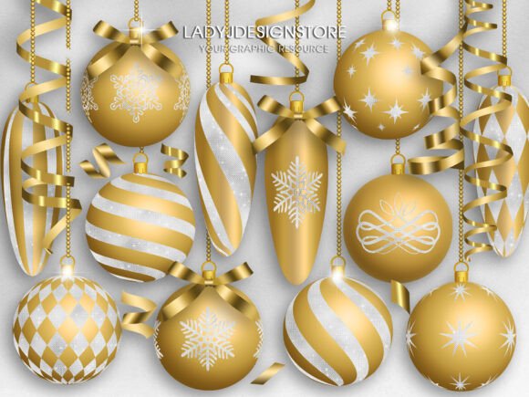 Review: Gold and White Christmas Ornaments Design