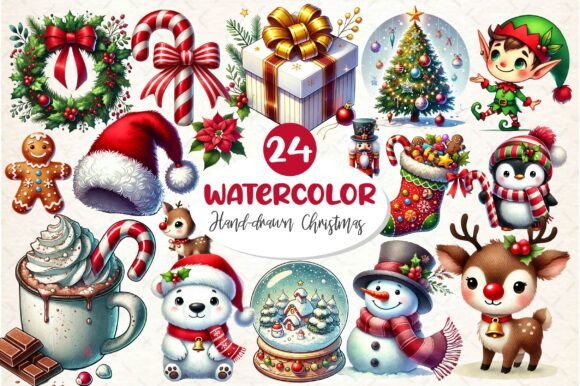 Review: Hand-drawn Cartoon Christmas Clipart Illustrations