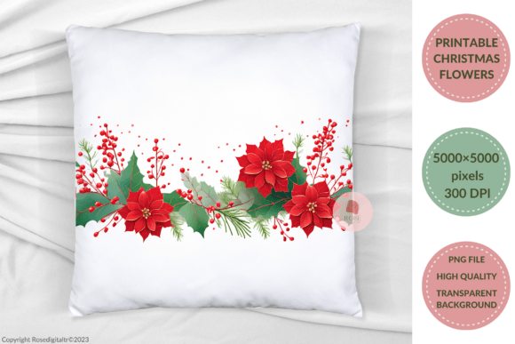 Review: Printable Christmas Flowers Clipart 11-9 Illustrations