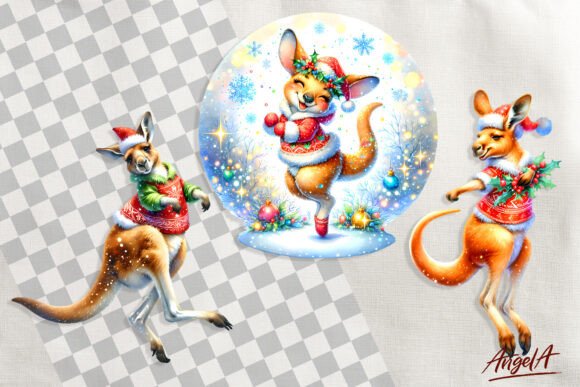 Reviewing Cute Kangaroo Christmas Clipart Illustrations