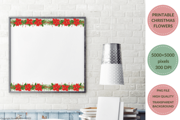 Reviewing Printable Christmas Flower Clipart 11-18 for Embroidery