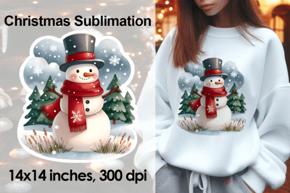 Snowman Christmas Sticker Sublimation: Illustrations Review