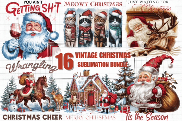 Vintage Christmas Bundle: Festive Illustrations