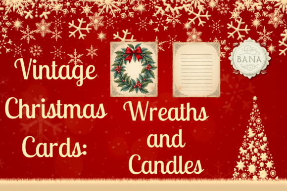 Vintage Christmas Wreaths: Illustrations for Design