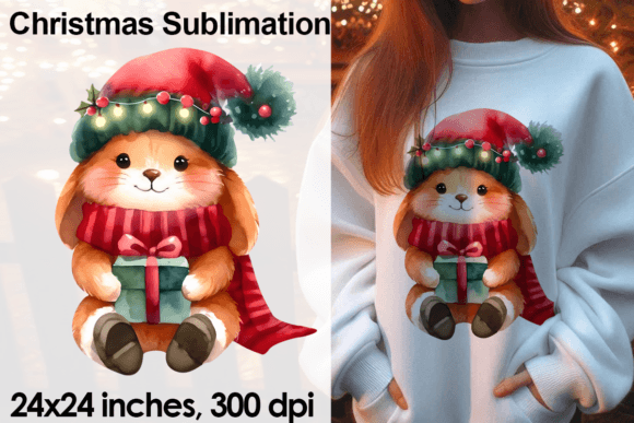 Watercolor Christmas Rabbit Sublimation: Illustrations Review